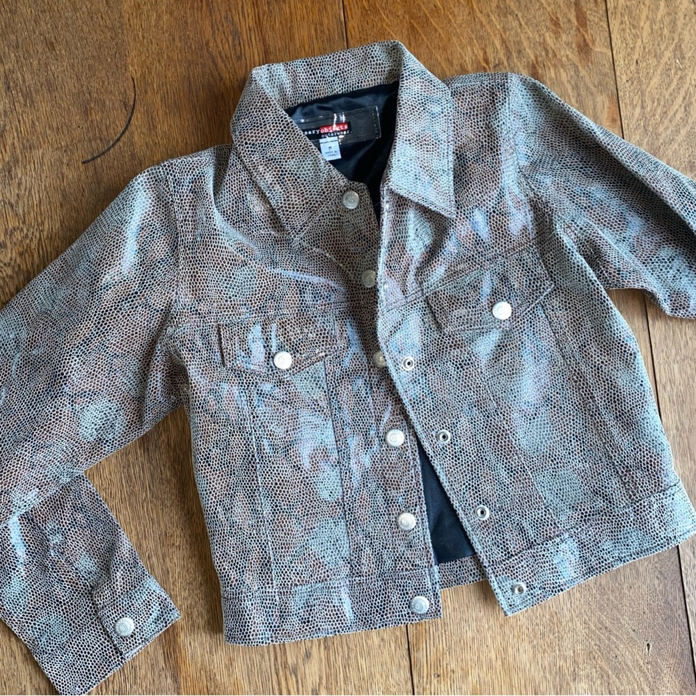 Necessary Objects Snake Printed Leather Jacket In… - image 1